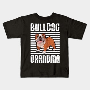 Bulldog Grandma Proud Dogs Kids T-Shirt